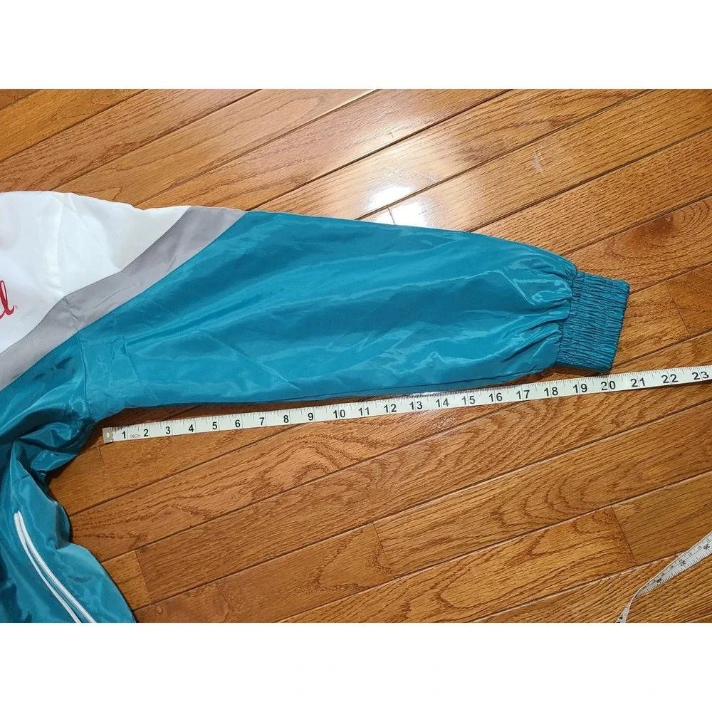 VTG Coors Light‎ Wind Breaker Hoodie Jacket Turquoise Made to Chill Sz Sm Vents